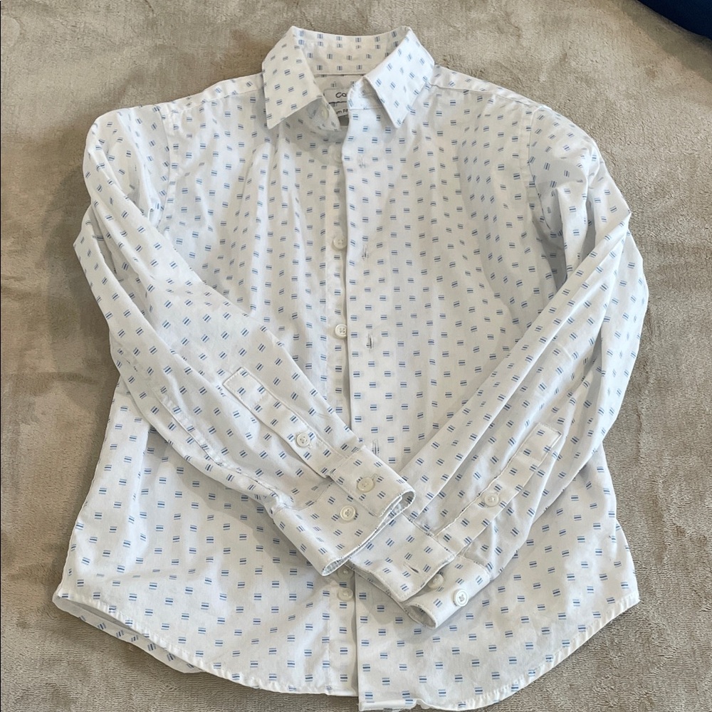 Boys Calvin Klein button down dress shirt slim fit size 8